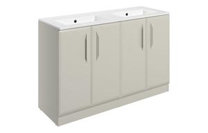 Stafford 1210mm Floor Standing 4 Door Basin Unit w/0TH Basin - Matt Latte